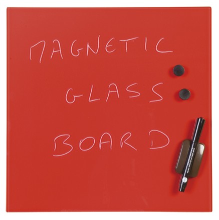Magnetic Glass Memo Tile - Red